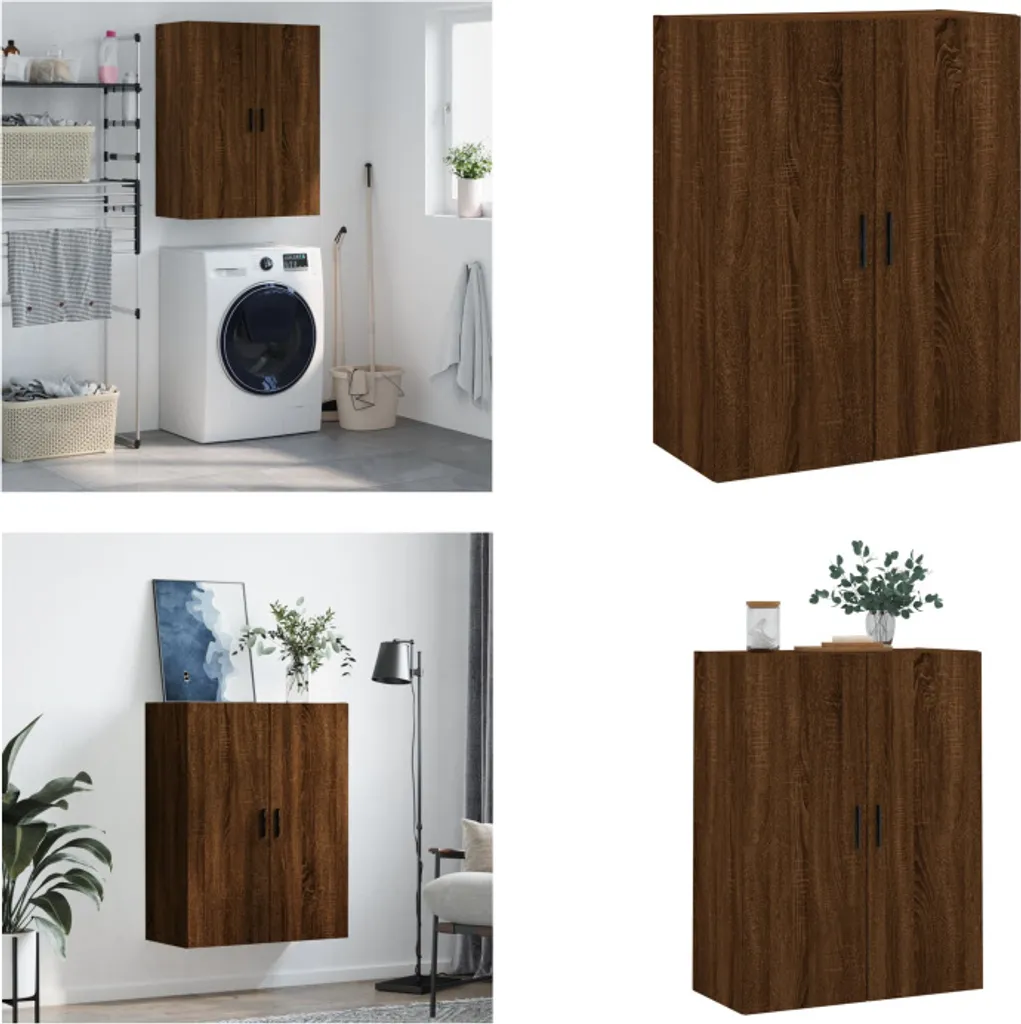 Mobile Pensile vidaXL 69,5x34x90 cm Rovere Marrone | Storage Intelligente