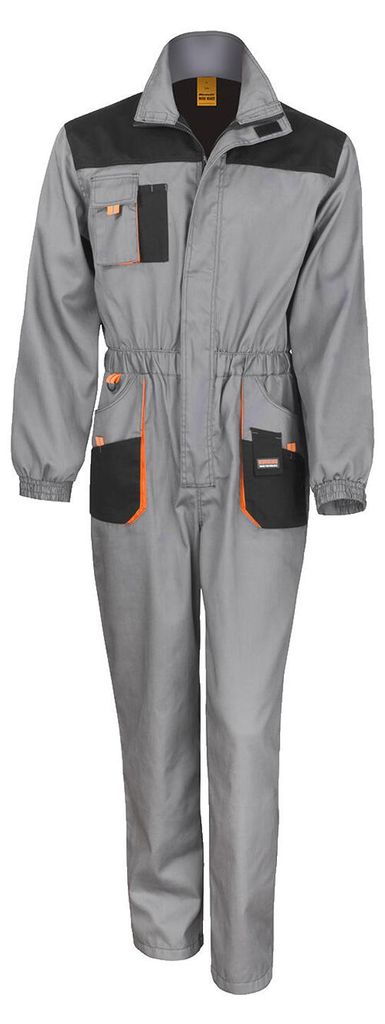 WORK-GUARD by Result - Overall für Herren/Damen Unisex FK2899 (XXL Regulär) (Grau/Schwarz/Orange)