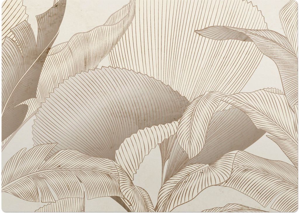 Blätter in zarten Linien – Bodenschutzmatte – Stuhlunterlage 140x100 cm – Rutschfest – Hartbodenmatte