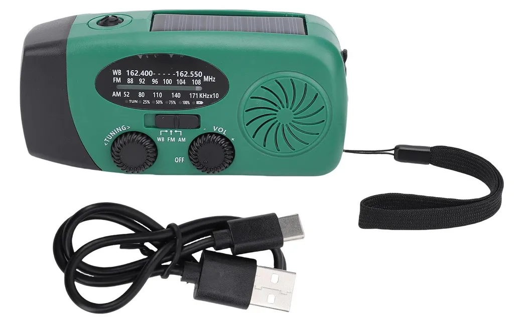 Radio de Randonnée Solaire Manivelle - Kit de Survie avec Chargeur USB
