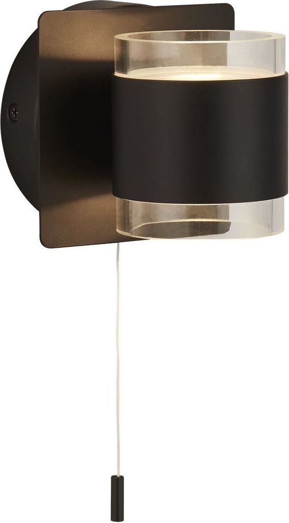 LED Spiegelleuchte Metall IP44 Up Down warmweiß 3000 K 311 lm mit Schalter Schwarz matt Modern