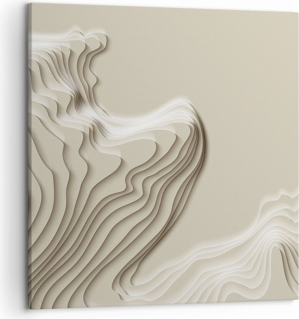 Bild auf Leinwand - Leinwandbild - Einteilig - Dreidimensional cremig strukturell - 50x50cm - Wand Bild - Wanddeko - Wandbilder - Leinwanddruck - B...
