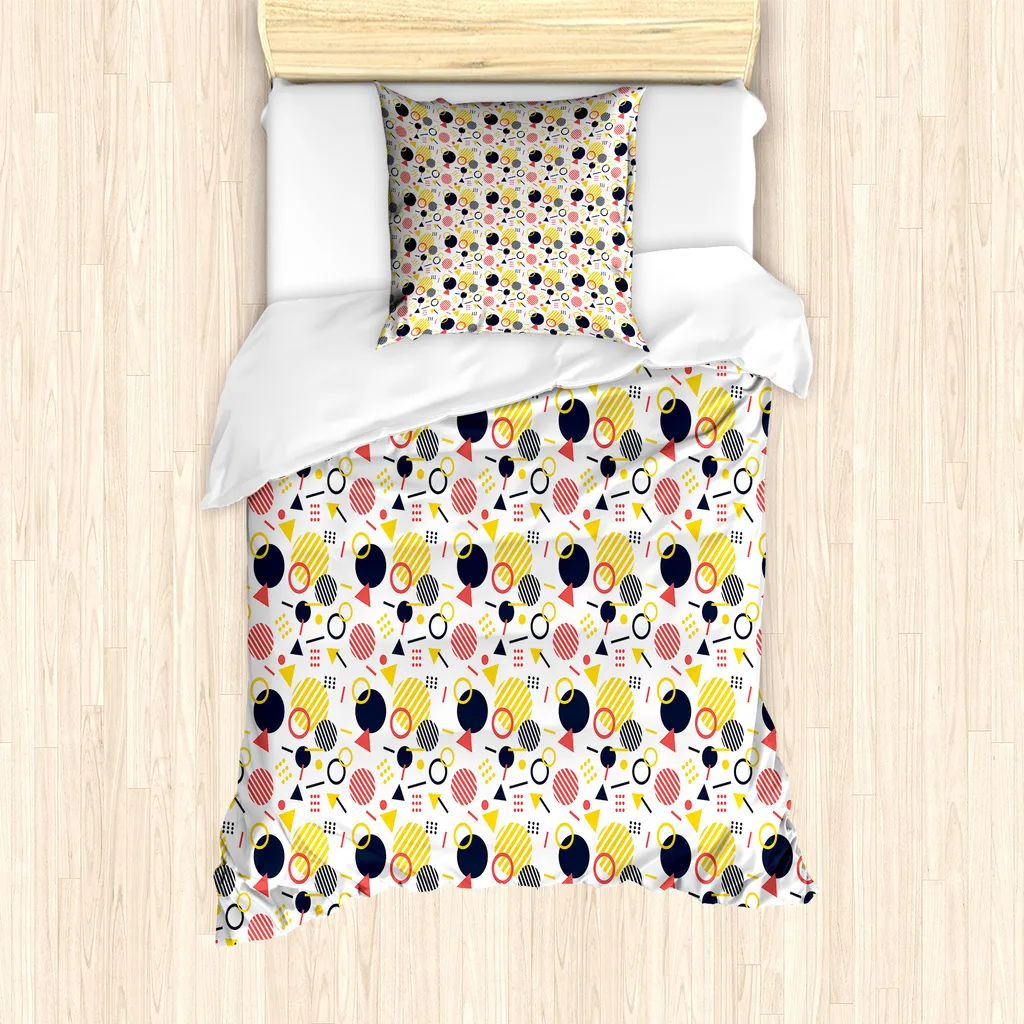 Set Copripiumino ABAKUHAUS Memphis 135x200cm - Design Geometrico Top