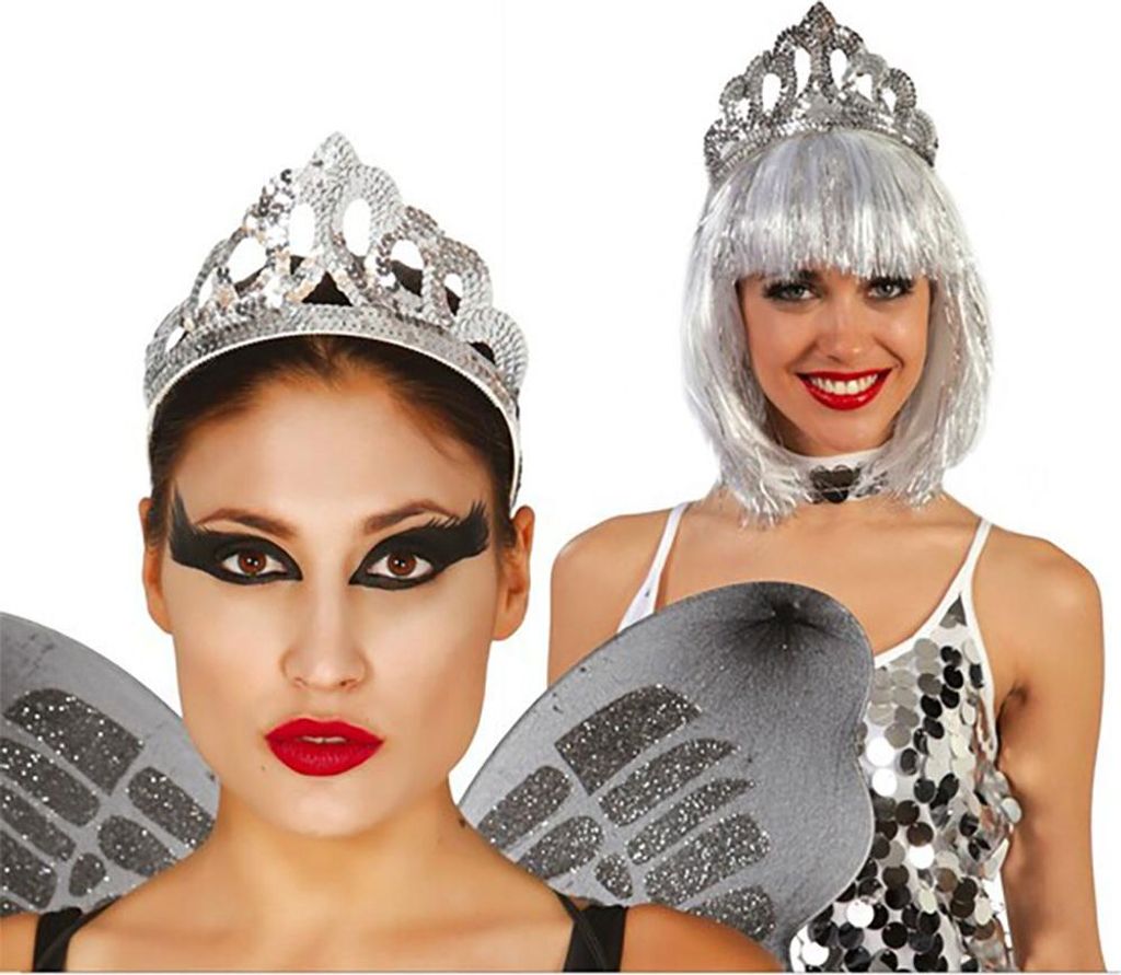 Diadema argentato con paillettes per donne e ragazze Immagine del prodotto 