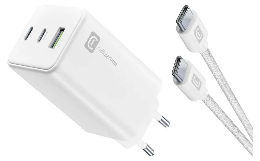 Chargeur 100W GaN CellularLine Multipower - Idéal Ordinateur et Mobile
