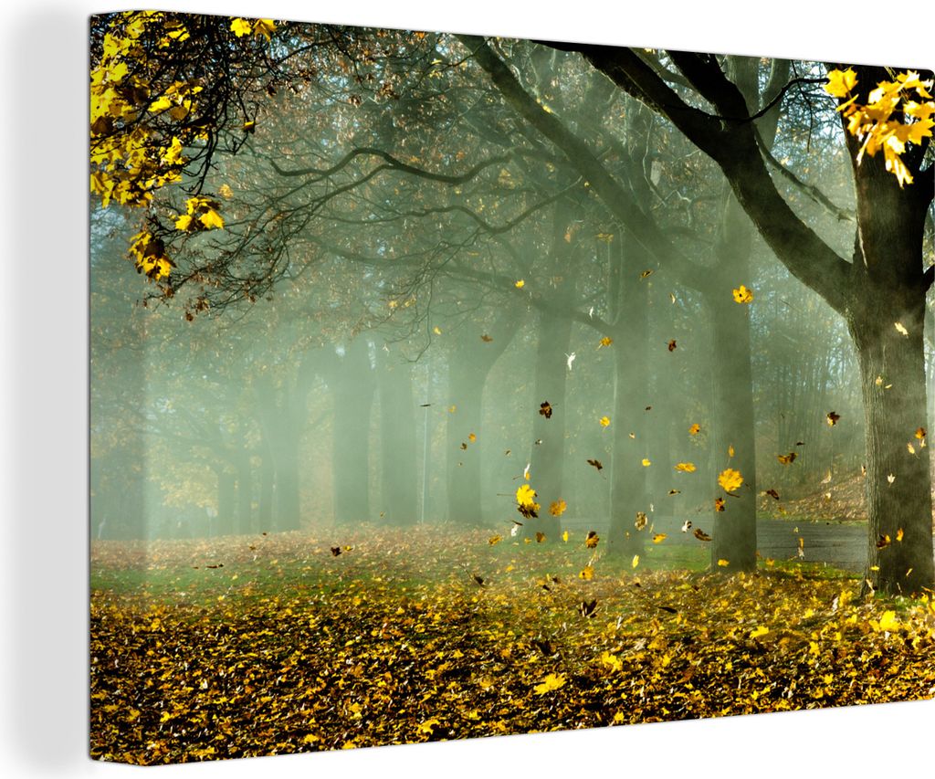 OneMillionCanvasses - Leinwandbilder - 140x90 cm, Baum - Grün - Blätter, Wandbilder Kunstdruck Wanddekoration - Foto auf Leinwand - Gemälde au...
