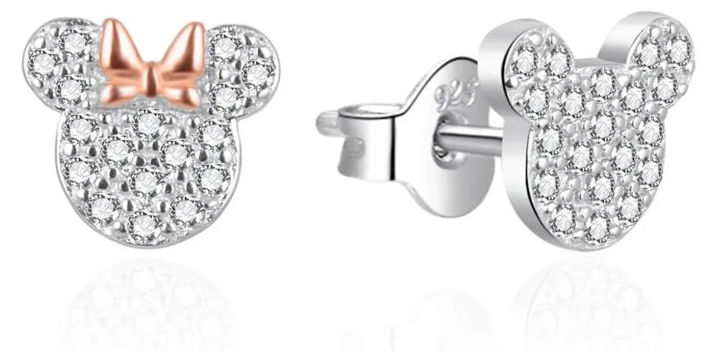 Boucles d'oreilles Disney asymétriques en argent pour femmes