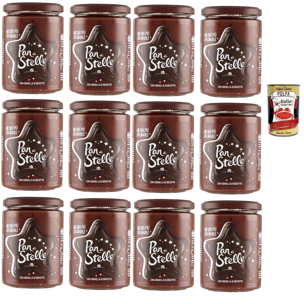Pan di Stelle Creme 12×380g – Haselnuss-Kakao-Aufstrich mit Produktbild 