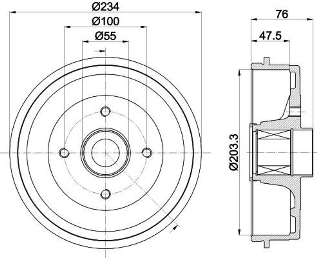 Éliminez les vibrations : Tambour de frein 234 mm pour DACIA SANDERO