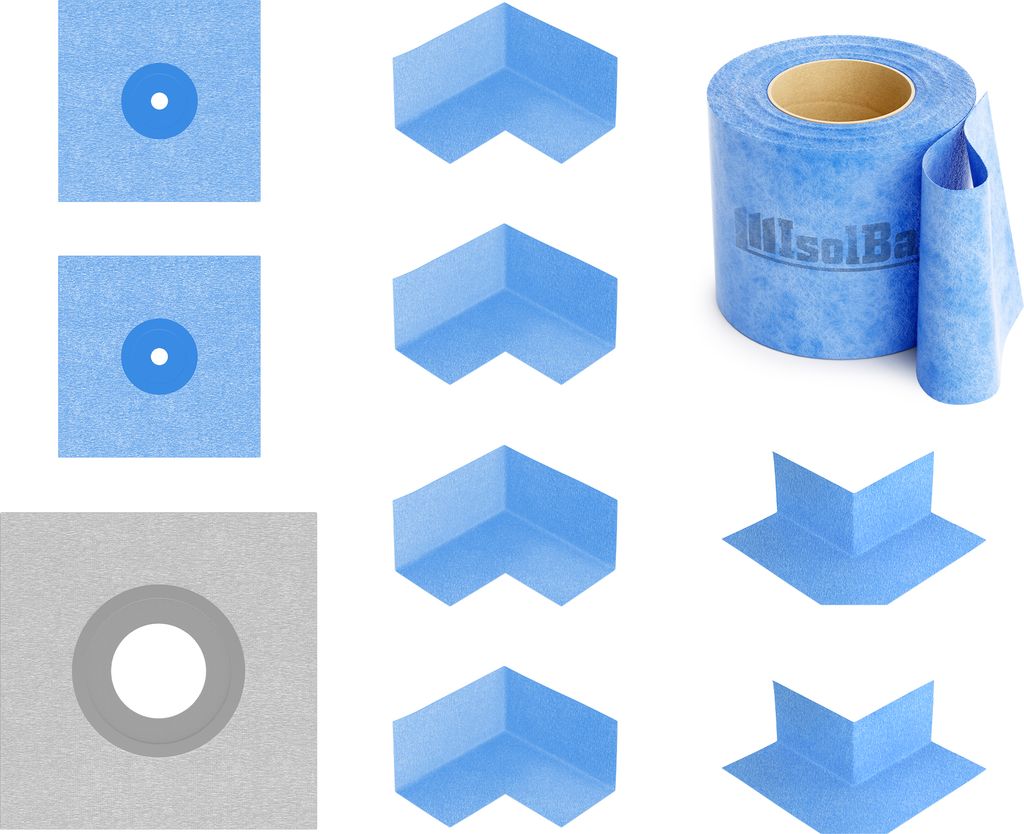 Isolbau 203B Abdichtung Bandset - Dicht-Set für den Innen und außen bereich inkl. 20 m Dichtband, 4x Innenecken, 2x Außenecken, 2x Wandmanschett...