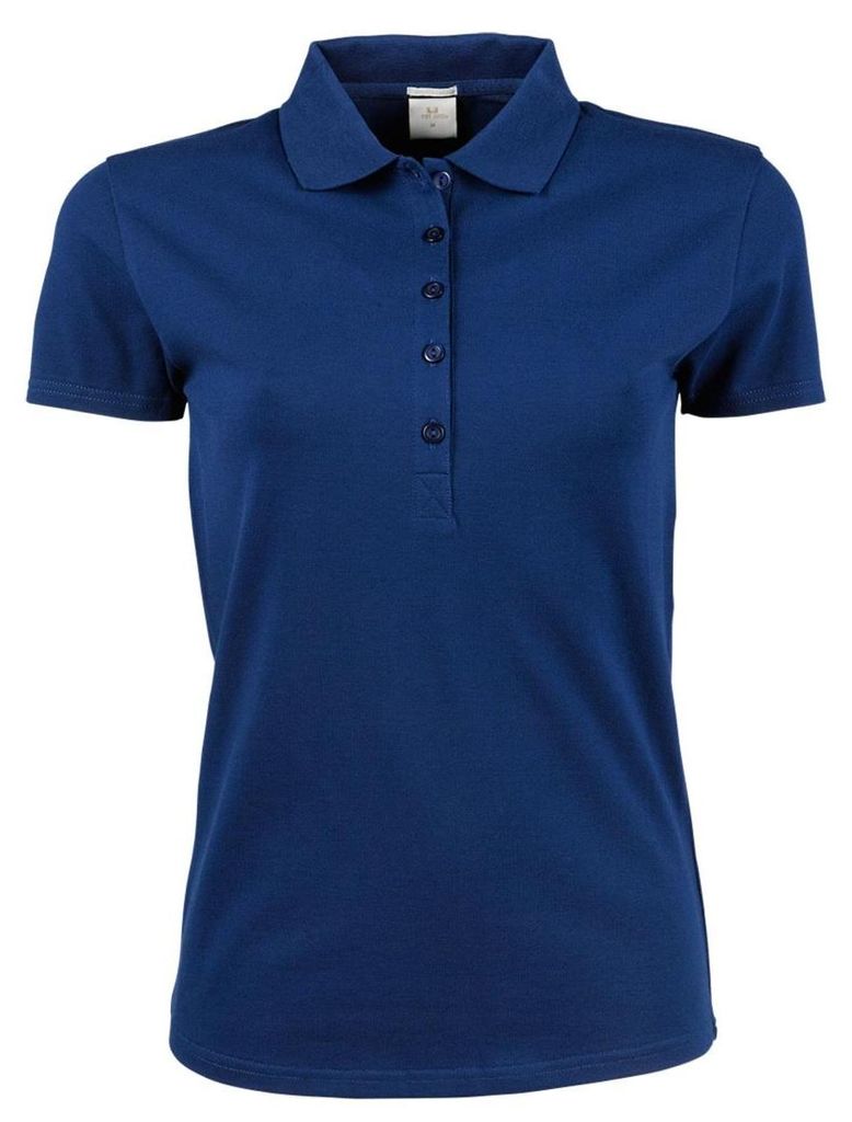 Tee Jays Damen Luxury Stretch Polo-Shirt, Kurzarm FK889 (S) (Indigo)