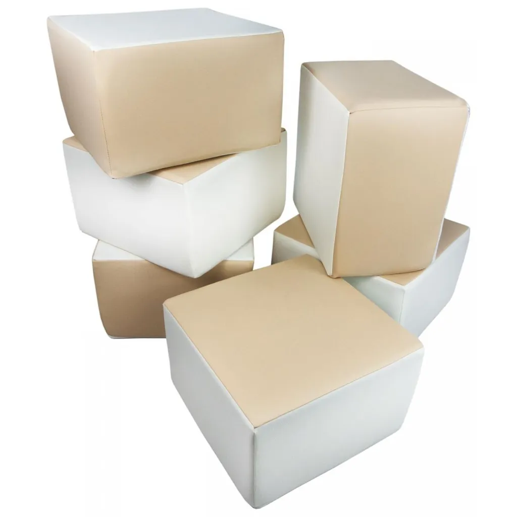 Modules de motricité en mousse blanc et cappuccino - Lot de 4 blocs