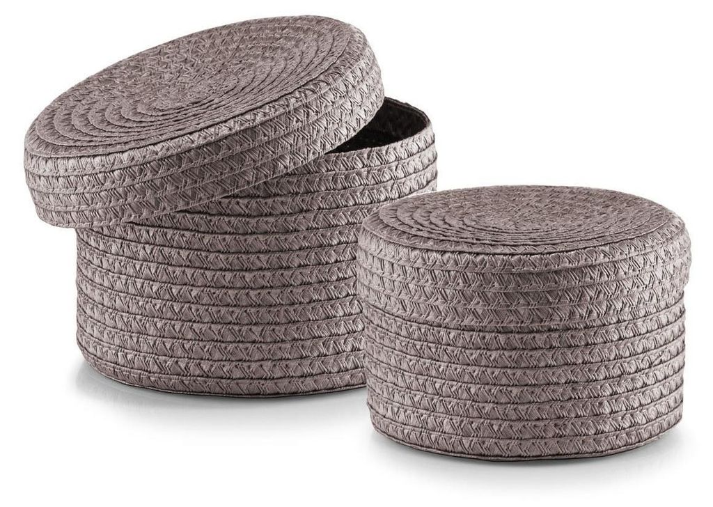 Zeller Korb-Set mit Deckel, 2-teilig ; Form: Rund, Produktbild 