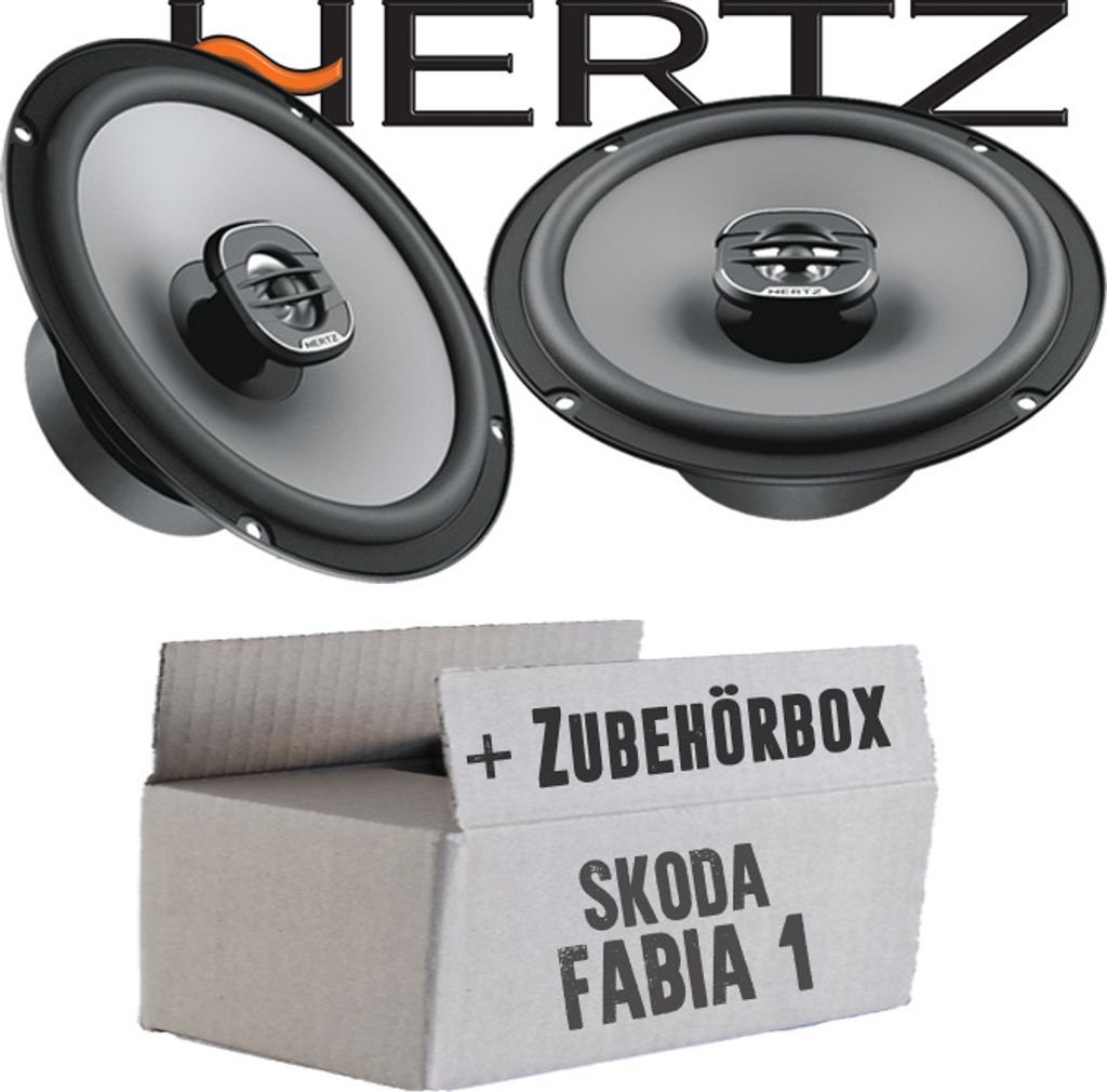 Lautsprecher Boxen Hertz X 165 - 16,5cm Koax Auto Einbauzubehör - Einbauset passend für Skoda Fabia 1 6Y Front - justSOUND