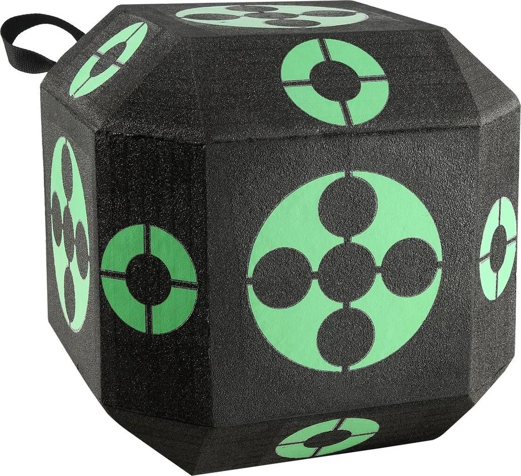 Cible de tir à l'arc 38x38 cm tous côtés, mousse haute densité noire