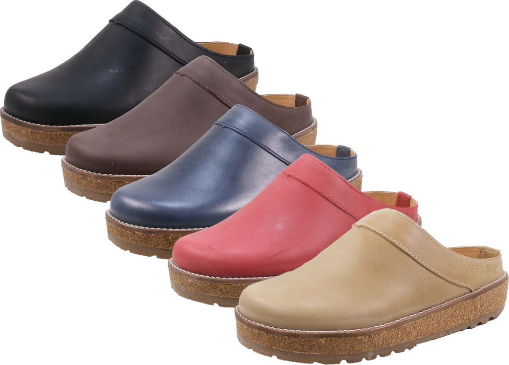 Haflinger 818070-0 Travel-Clog Neo Damen Herren Pantoletten Clogs Leder, Größe:37 EU, Farbe:Schwarz