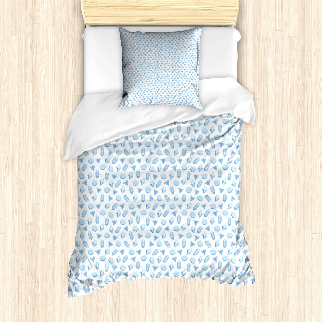 Copripiumino Singolo Antiacaro ABAKUHAUS Gemstones Azzurro Baby