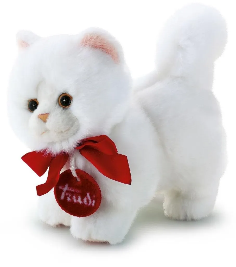 Peluche Chat Blanc Trudi Katze Weiss Doudou Souple pour Enfant et Bébé