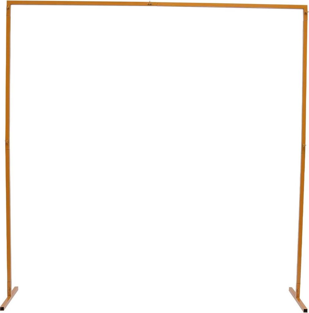 Hochzeitsbogen - Quadratischer Metall-Gartenbogen mit Bodenplatten - Maße 2x2 m - Rohrstärke 25 mm - Basisrohr 45 cm - Tragkraft 10 kg - Gold