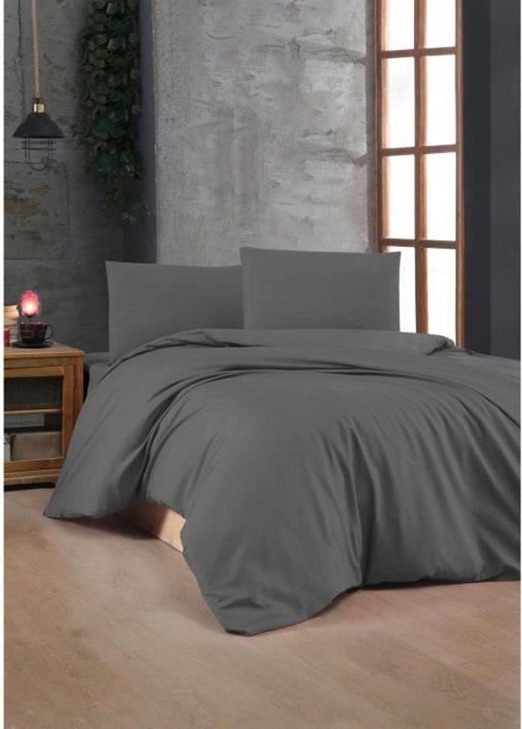 L'Essentiel Linge de Maison, Anthracite, Ranforce King-Size-Bettbezug-Set (FR), Anthrazit, 100 % BAUMWOLLE RANFORCE, 240 x 220 cm
