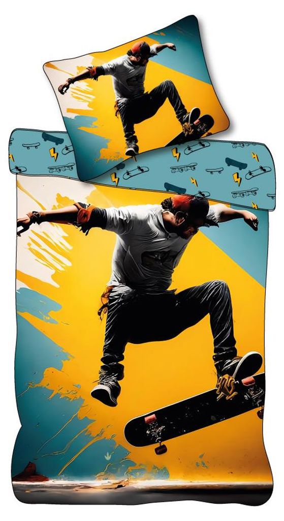 Skater Skateboard Bettwäsche Set 2 tlg 135 x 200 cm 100% Baumwolle