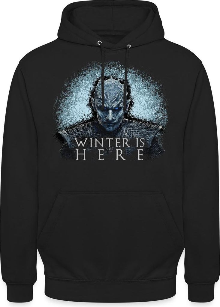 Spreadshirt Game Of Thrones Night King Winter Is Here Uni Hoodie, M, Schwarz