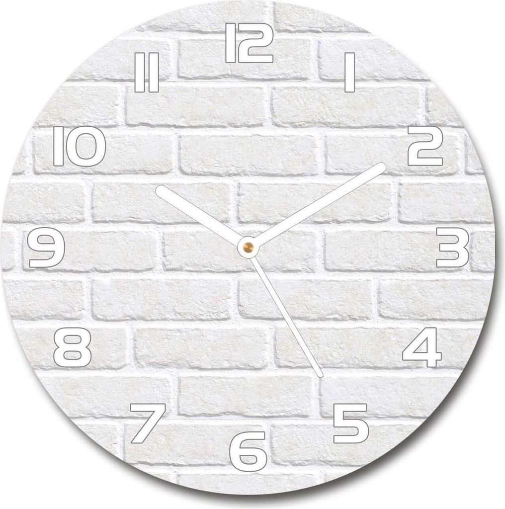 Wanduhr aus Glas 30fi Glasbild Glasuhr Gehärtetes Glas - weisse-zeiger - Brick wall