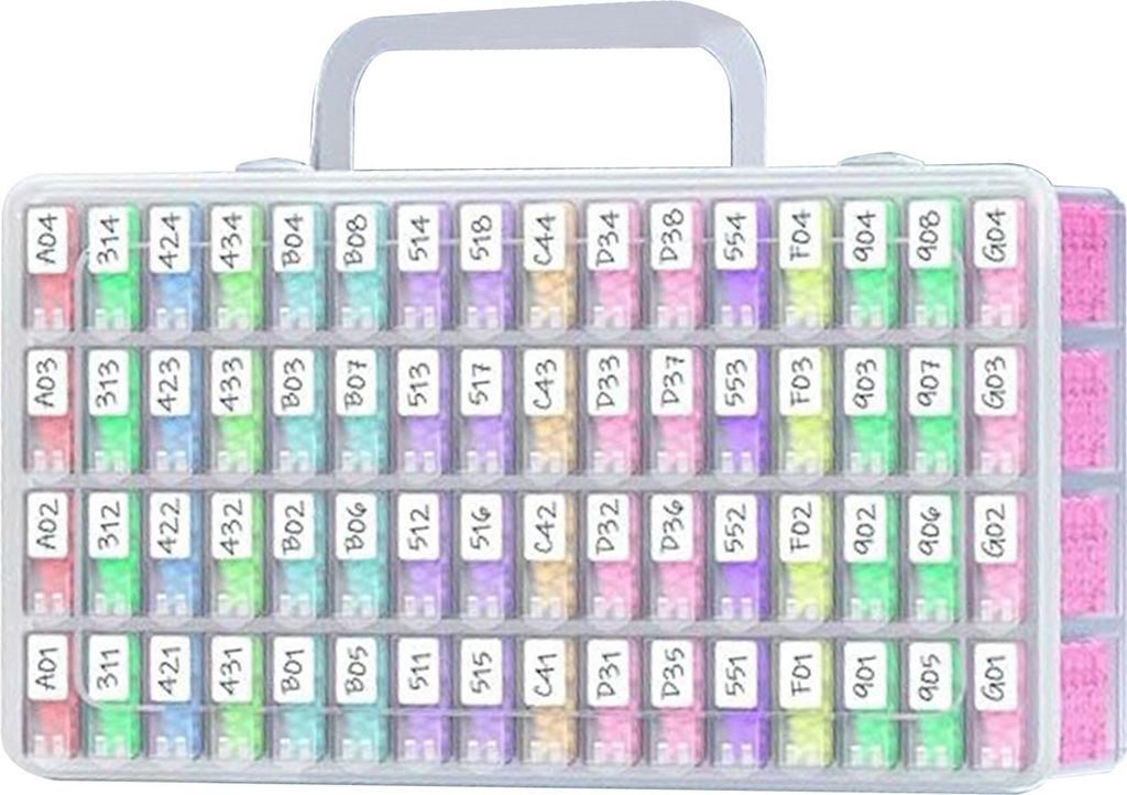 Aufbewahrungsbox für Perlen, großes Fassungsvermögen, mehrere Fächer, transparentes Design, Aufbewahrungsbehälter für Strassmalerei