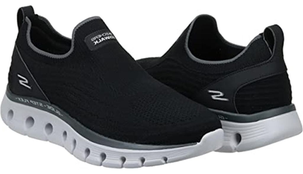 Skechers Go Walk Glide-Step Flex 216223-BLK Herren Slip-On Sneaker Schwarz Memory Foam 45 EU