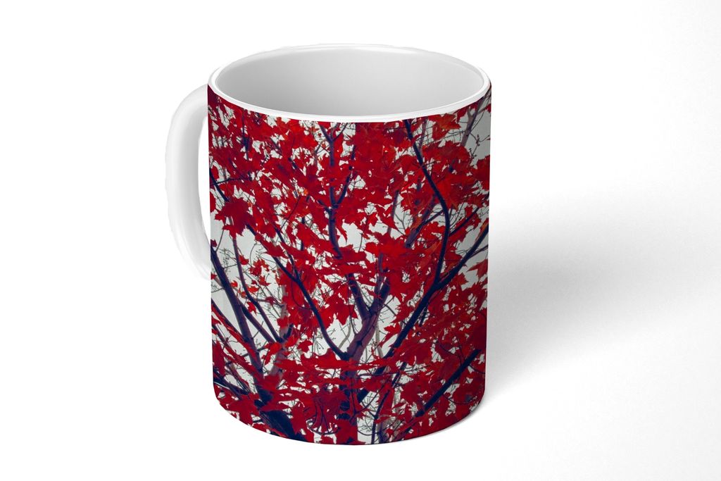 KitchenYeah Tasse Kaffeetasse Kaffeebecher 350 ml Ahorn - Blätter - Herbst - Natur Teetasse - Fototasse - Becher - Keramikbecher - Teebecher - K...