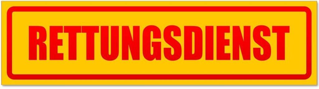 Kiwistar - Autoaufkleber - Rot - 20 x 5,3 cm - Rettungsdienst invertiert - Hinweis Aufkleber Sticker für Auto, Kfz, Fahrrad, PKW, LKW
