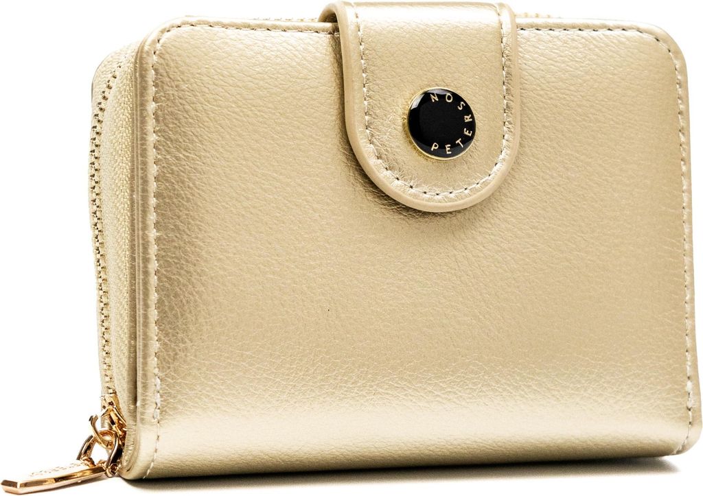Peterson | Elegante Damengeldbörse, aus ökologischem Leder, Gold, 9x11.5 cm