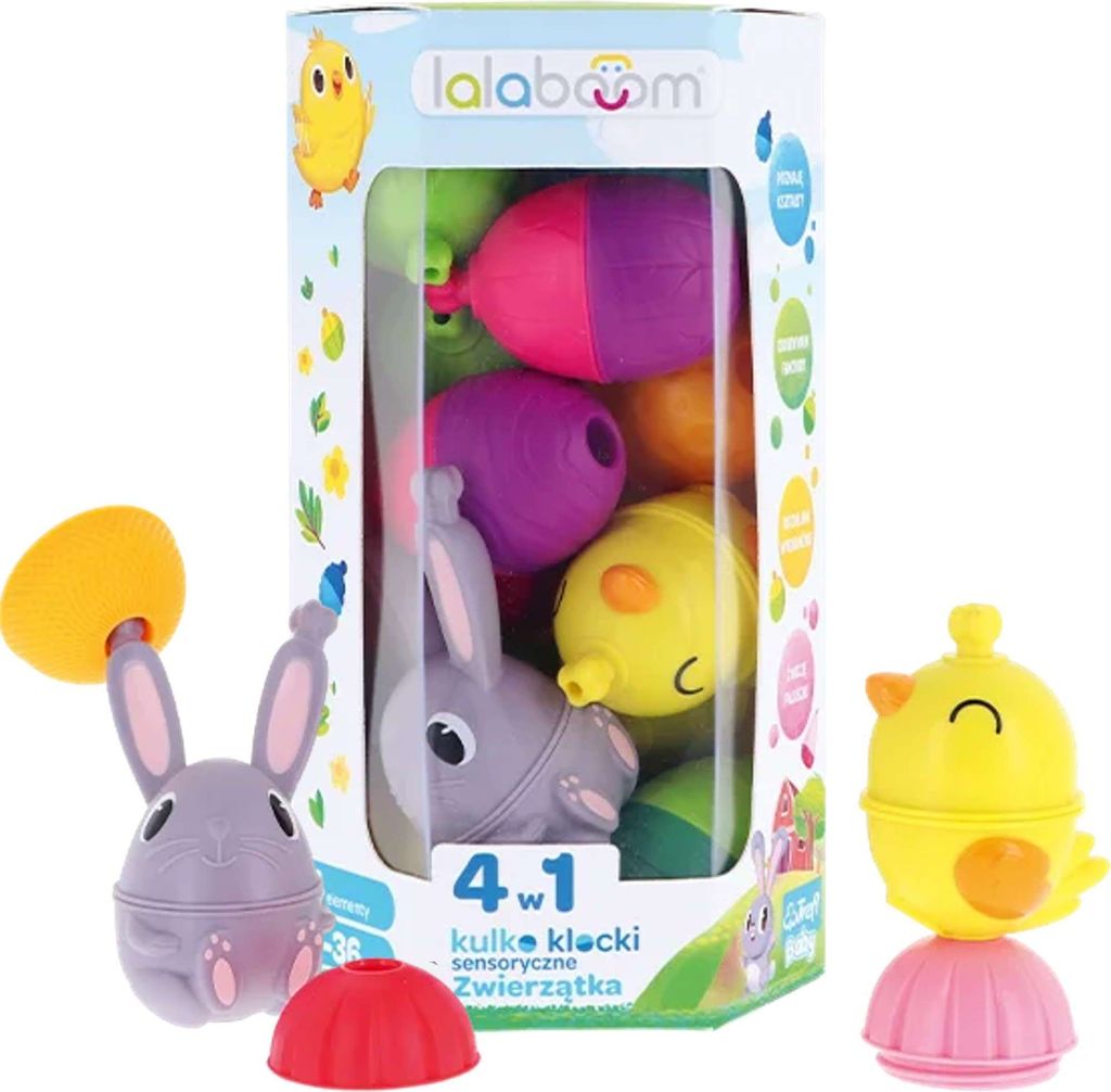 Lalaboom Ball-Blöcke Montessori 4in1 Sinnestiere 24 Stück