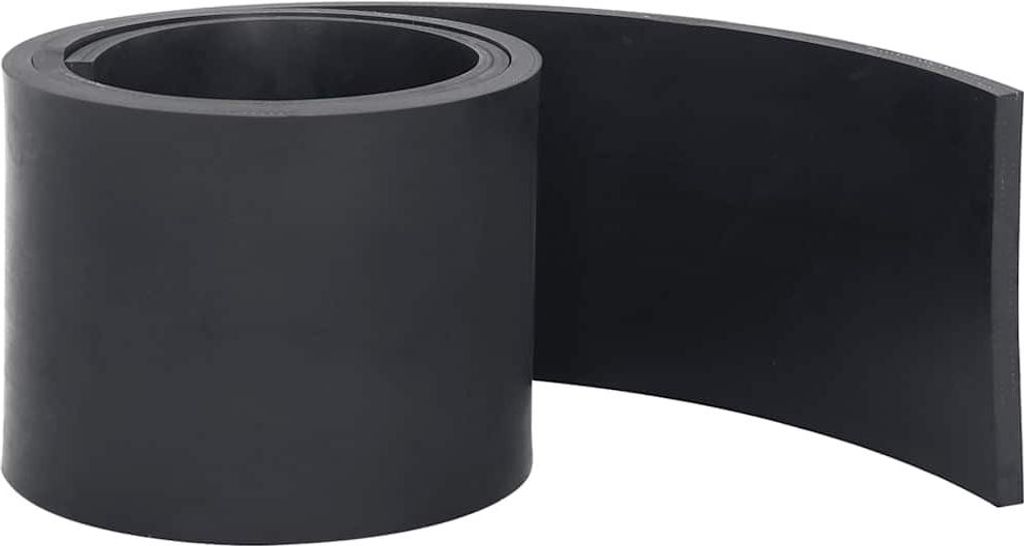 A roll of black rubber sheeting.