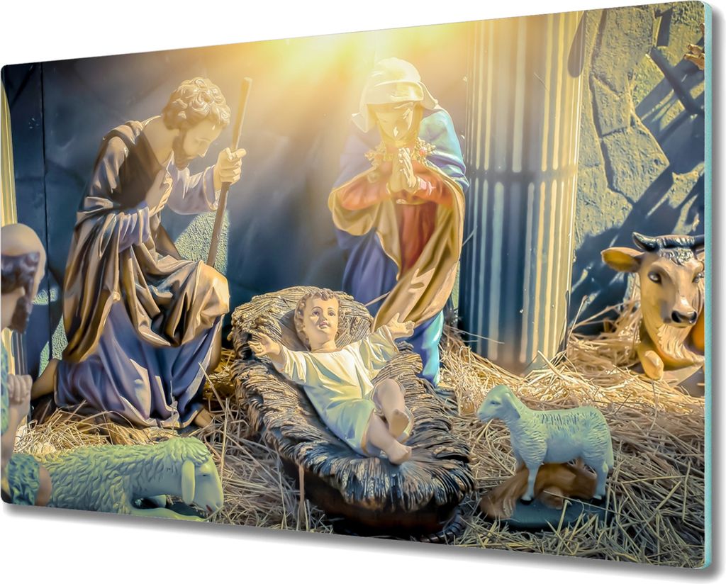 Coloray Kochplattenabdeckung Herdabdeckplatte 80x52 cm Hackbrett Schneidebrett Küchenbrett - Antiker Tempel