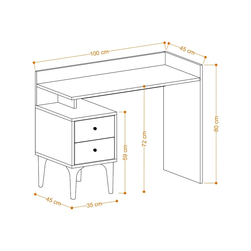 Bureau Compact Blanc Dow par Skye Decor - Finition Premium 100x80x45cm