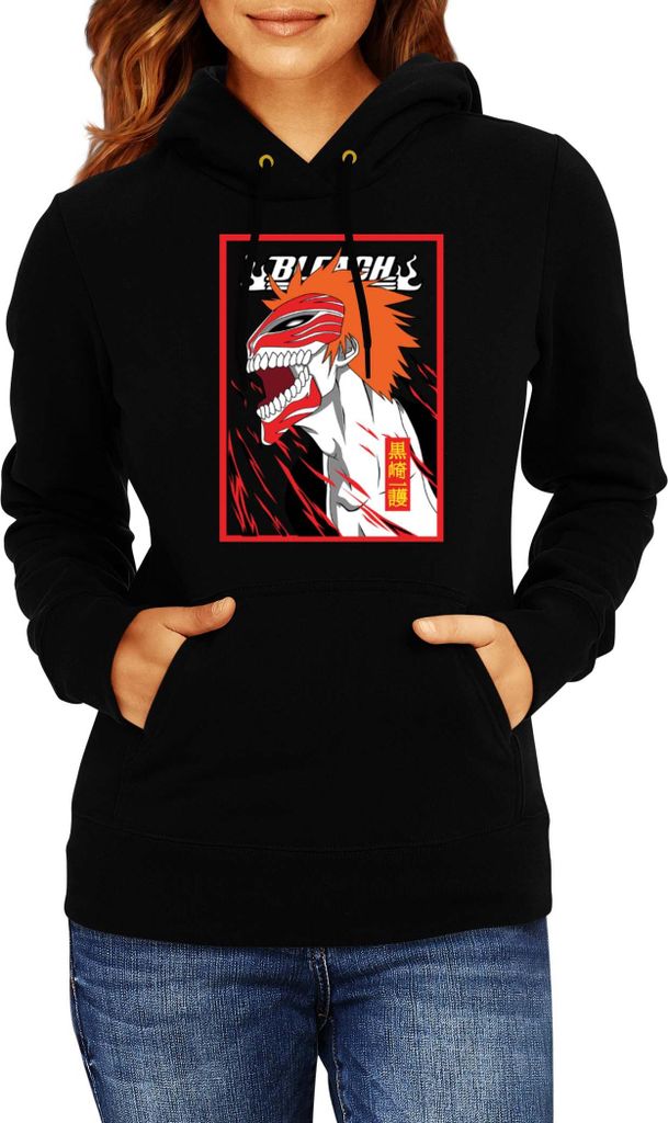 Damen Kapuzenpullover Manga Japan Anime Comics Animation Bleach 002, Lady 2XL / Schwarz