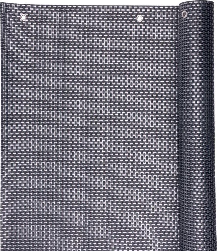 Sichtschutz Polyratan 77 0,9x3 m, UV, 800 g/m2, anthrazit, Balkonbespannung, mit Ösen