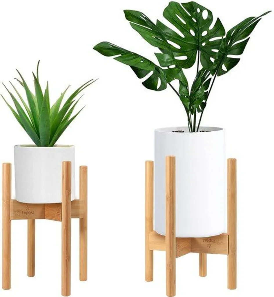 Support à plantes intérieur bois réglable pour surélever vos pots