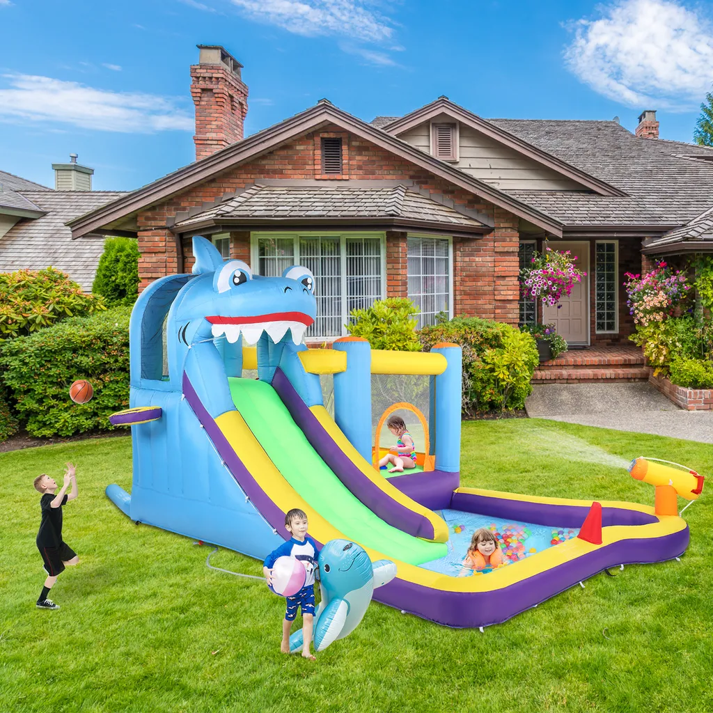 Toboggan Aquatique Foreverup 480x70 Cm – Double Piste, Jet D’eau, 2 Planches, PVC, Pour Jardin, été, Enfant