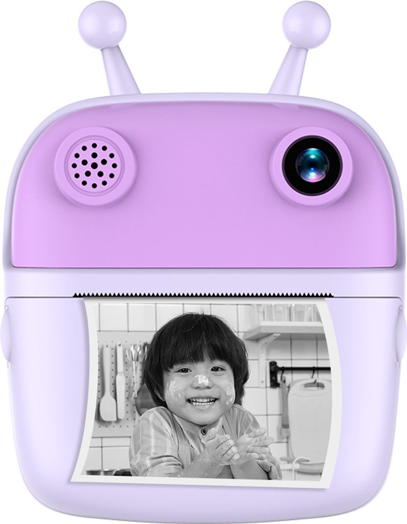 Sofortbildkamera fuer Kinder, Kinderkamera, 1080P-Digitalkamera, Doppelobjektiv, 2,4-Zoll-IPS-Bildschirm, eingebauter Akku, Bilderrahmen mit Thermo...