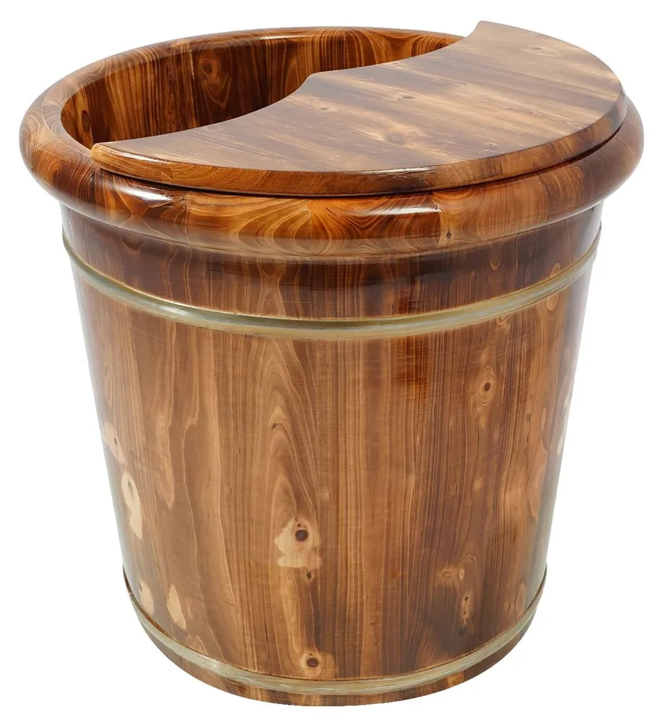 Seau pour bain de pieds détente à domicile en bois robuste marron
