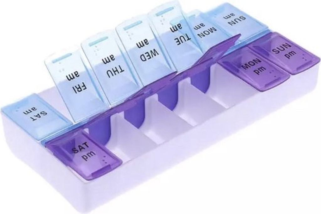 Knaak Medikamentenbox 7 Tage mit 14 Fächern, Pillendose Produktbild 