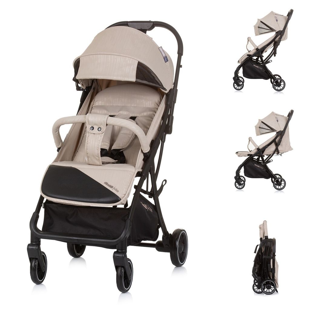 Chipolino Kinderwagen, Buggy Kiss klappbar Getränkehalter verstellbar bis 22 kg beige