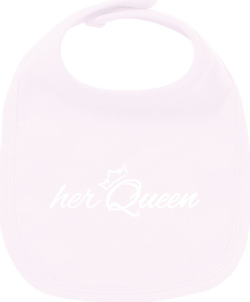 Huuraa Unisex Babylatz her Queen Krone Geschenk Babypink Baumwolle her Queen Mitbringsel