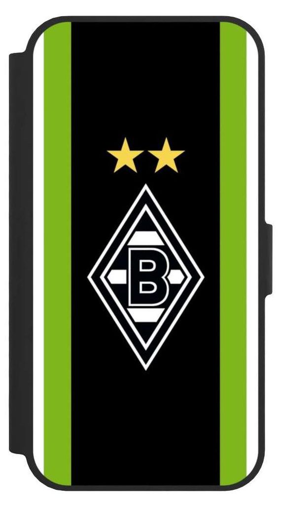 NIVOCASE Klapphülle für Apple iPhone 16e Handyhülle aus Kunst Leder NIVOflip schwarz Borussia Mönchengladbach Gladbach Logo