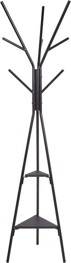 BELIANI Kleiderständer aus schwarzem Metall, 181 cm, mit Regalen, freistehender Jackenständer, industrielles, modernes, dekoratives Akzentstück,...