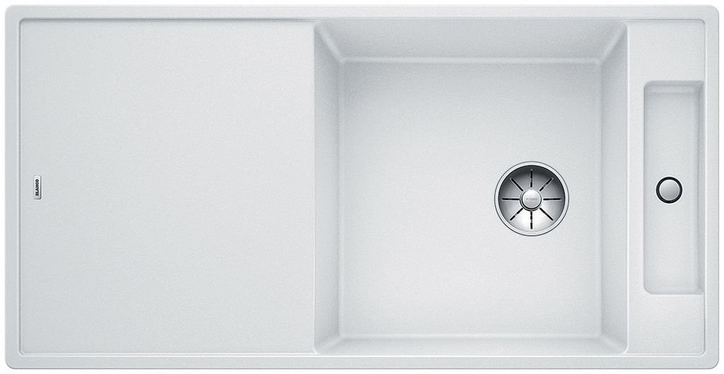 BLANCO Axia III XL 6S - Spüle - SILGRANIT - 1 große Schüssel - reversibel - selbstentleerend - Siphon enthalten - Glasplatte - weiß
