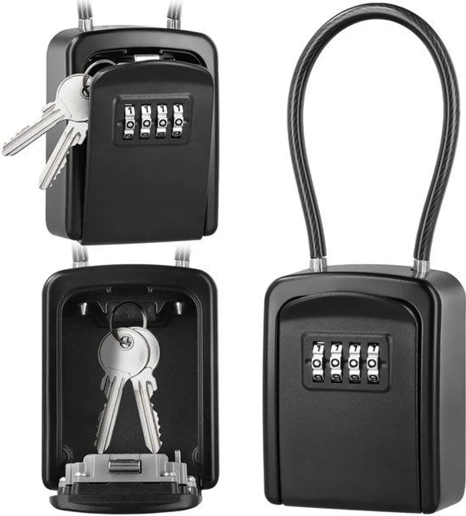 Coffre-fort étanche avec câble amovible en inox pour maison et garage