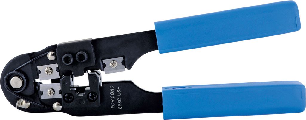 SCHWAIGER -NWZ01 531- Crimpzange für RJ45-Stecker, Schwarz/Blau